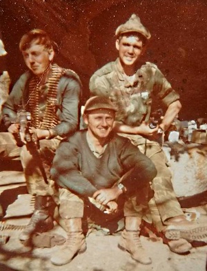 Alistair (back right) in the bush war Rhodesia 1974