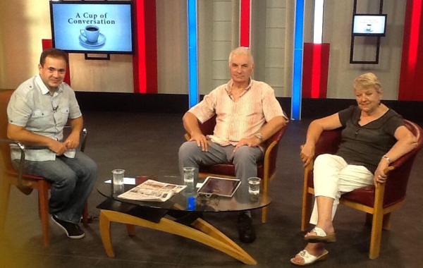 Can Gazi (from Bayrak TV) with Chris and Margaret when they did his Cup of Conversation show